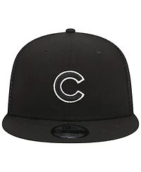 Men's New Era Black Chicago Cubs Trucker 9FIFTY Snapback Hat