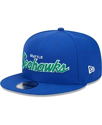 Men's New Era Royal Seattle Seahawks Main Script 9FIFTY Snapback Hat