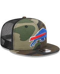 Big Boys and Girls New Era Camo Buffalo Bills Main Trucker 9FIFTY Snapback Hat
