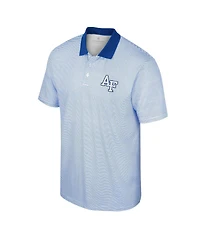 Men's Colosseum White, Royal Air Force Falcons Print Stripe Polo Shirt