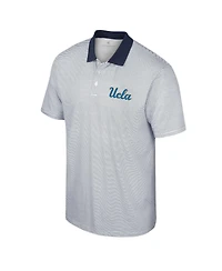 Men's Colosseum White Ucla Bruins Print Stripe Polo Shirt