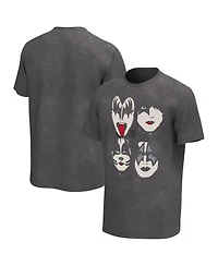 Men's Black Kiss Faces Washed Graphic T-shirt