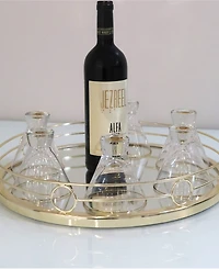 Design Round Mirror Tray, 15.5" D