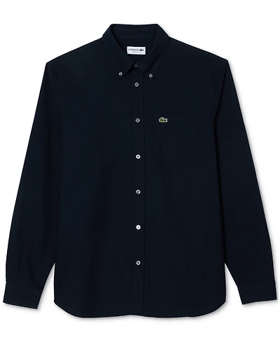 Lacoste Men's Woven Long Sleeve Button-Down Oxford Shirt
