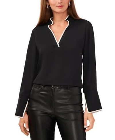 Vince Camuto Womens Split Neck Contrast Trim Tunic Top Xxs 3x