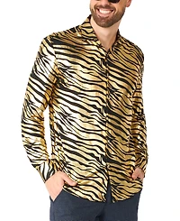 OppoSuits Men's Shiny Golden Theme Party Shirts For Men