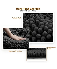 Ultra Soft Non Slip Chenille Bath Rug - Large 44"x26"