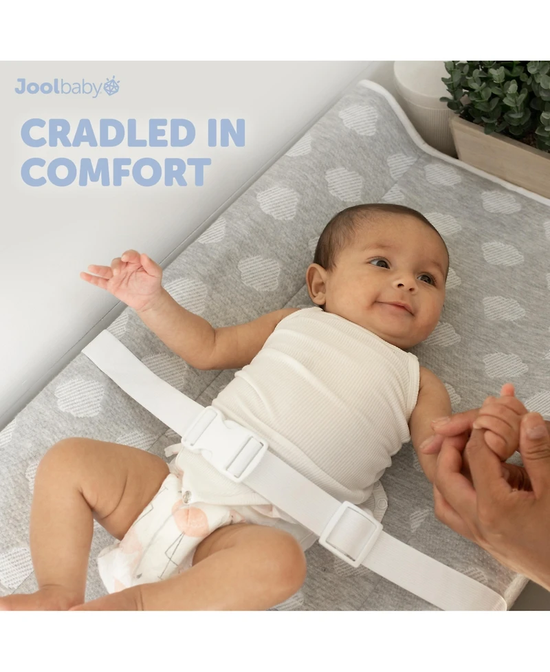Jool Baby Soft Changing Pad + Washable Cover, Non-Slip - Fits Standard Changing Tables & Dressers (Gray)