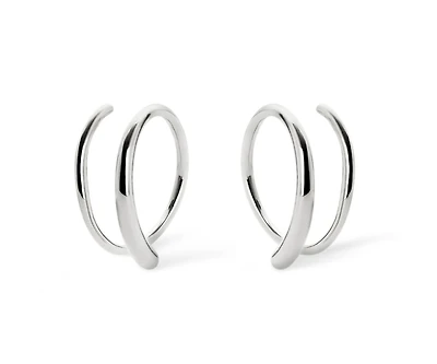 Ana Luisa Double Hoop Earrings - Harley Silver