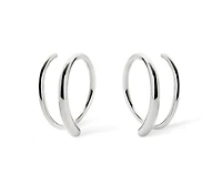 Ana Luisa Double Hoop Earrings - Harley Silver