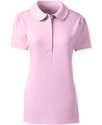 Lands' End Women's Short Sleeve Peter Pan Collar Polo Shirt