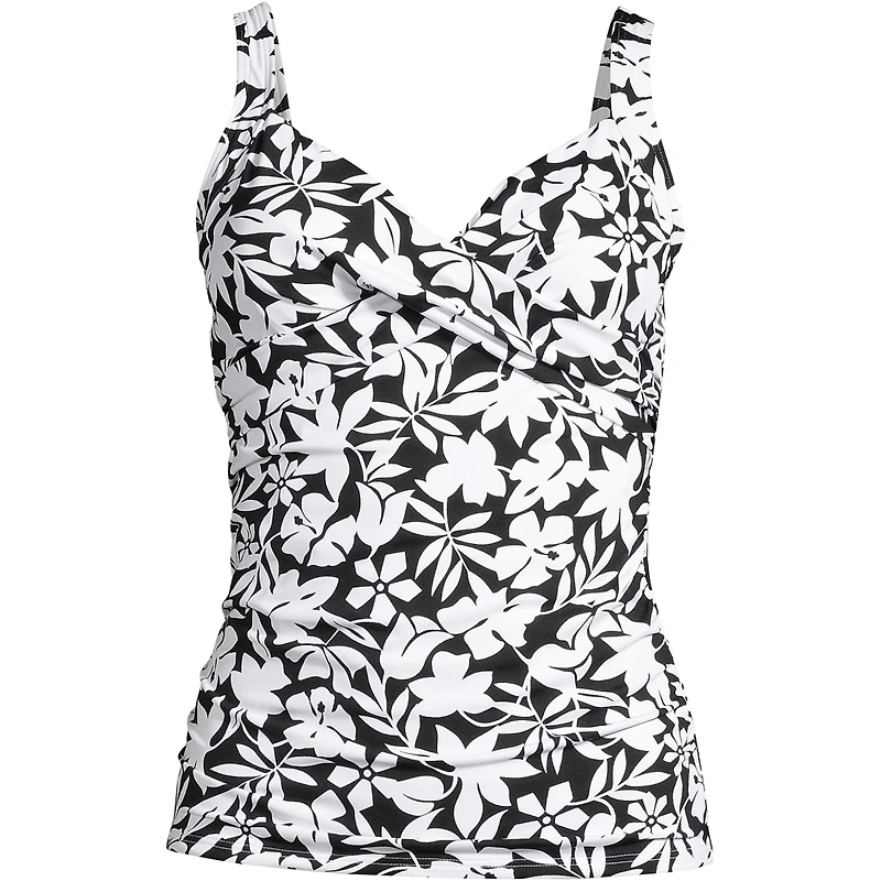 Lands' End Women's Dd-Cup V-Neck Wrap Underwire Tankini Swimsuit Top