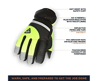 RefrigiWear Men's Warm Lined Fiberfill Freezer Edge Insulated Gloves