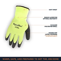 RefrigiWear Men's Waterproof Double Dip Knit Work Glove