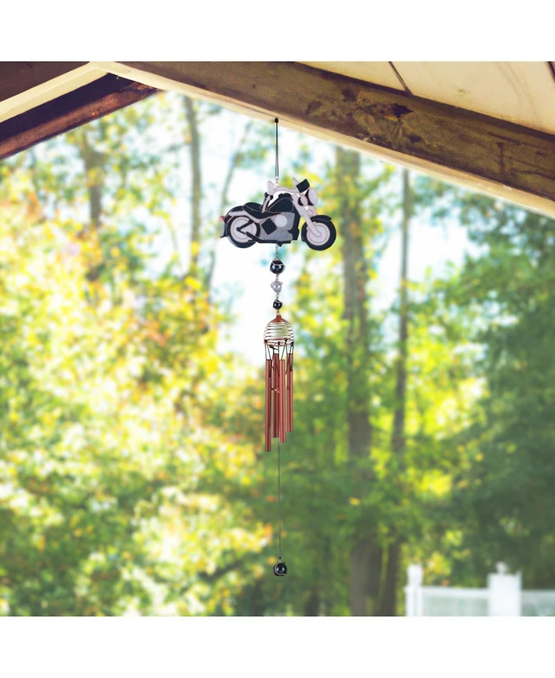 31" Long Motorcycle Wind Chime with Copper Gem
