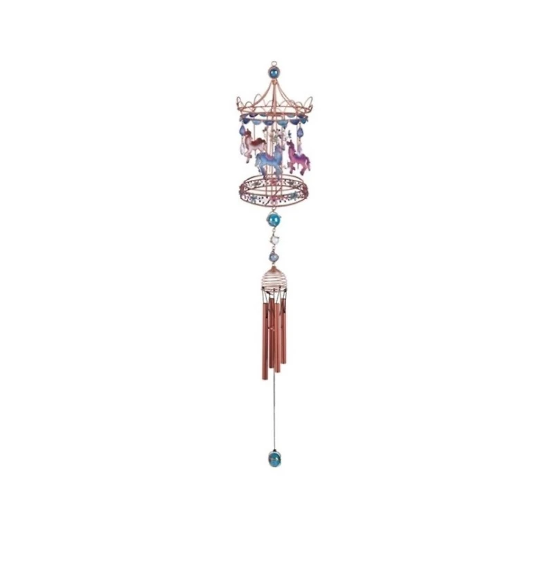 35" Long Carousel Wind Chime with Copper Gem