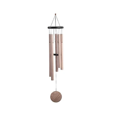 36" Long Wooden Top Wind Chime with Wood Print Tube