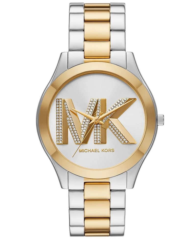 Michael Kors Women's Slim Runway Three-Hand Two-Tone Stainless Steel Watch 42mm
