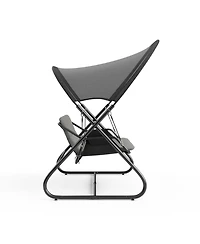 Furniture of America 74.75" Steel Swing Bench with Mesh Canopy Cushions