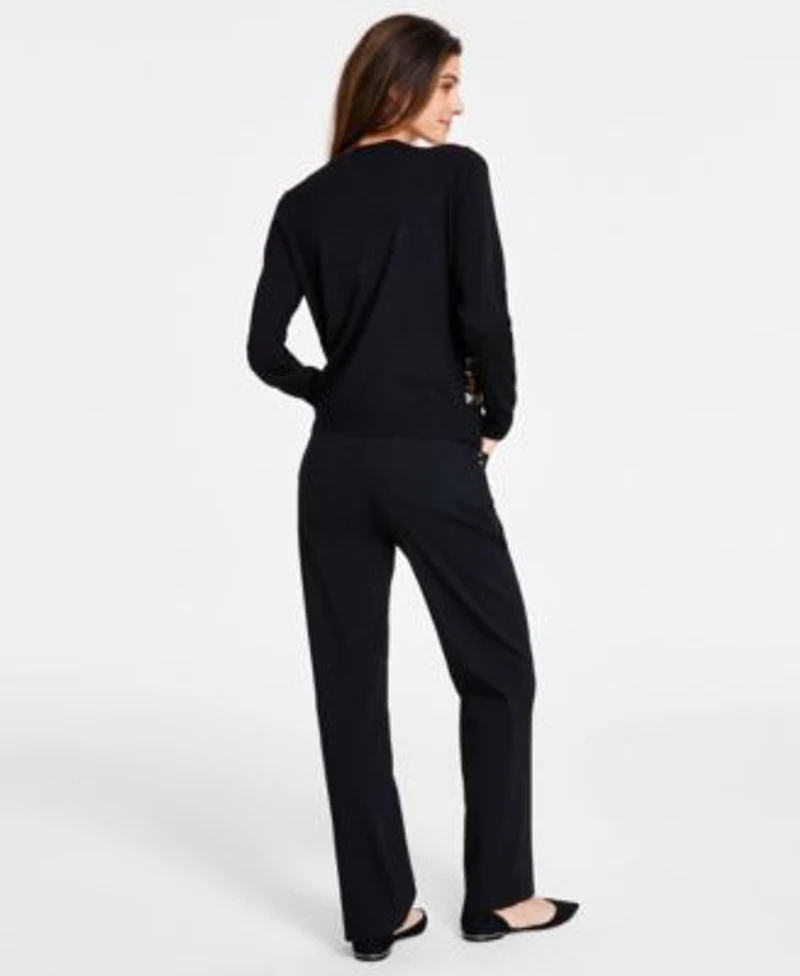 Jm Collection Sequin Cardigan Curvy Fit Jeans Created For Macys