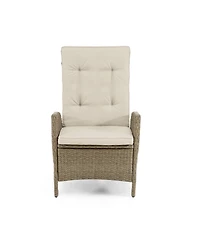Furniture of America 2 Piece Resin Wicker Outdoor Gas Spring Reclining Chairs with Cushions