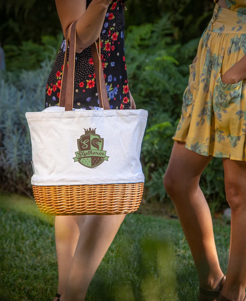 Harry Potter Slytherin Coronado Canvas and Willow Basket Tote