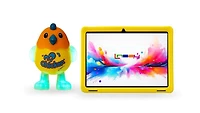 Linsay New 10.1" Funny Kids Tablet Octa Core 128GB Bundle with Yellow Kids Defender Case and Smart Chicken Toy Newest Android 13