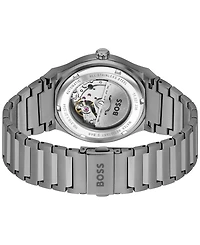 Hugo Boss Men's Candor Auto Automatic Ionic Plated Gray Steel Watch 41mm