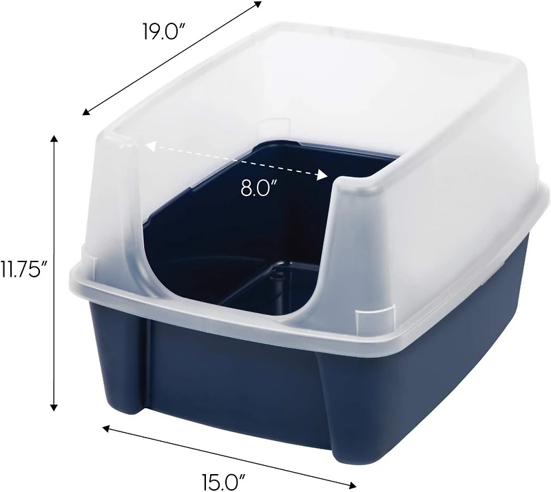 Iris Usa Usa Open Top Cat Litter Tray with Scoop and Scatter Shield, Cat Litter Pan, Cat Pan