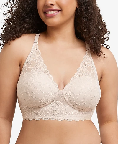 Maidenform Women's Pure Comfort Lace & Mesh Longline Wireless Bralette DM1188