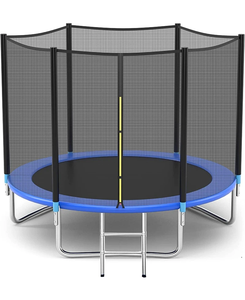 10ft Round Backyard Trampoline With Safety Enclosure