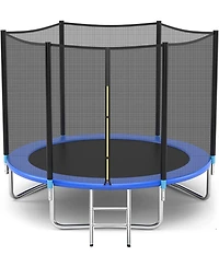 10ft Round Backyard Trampoline With Safety Enclosure