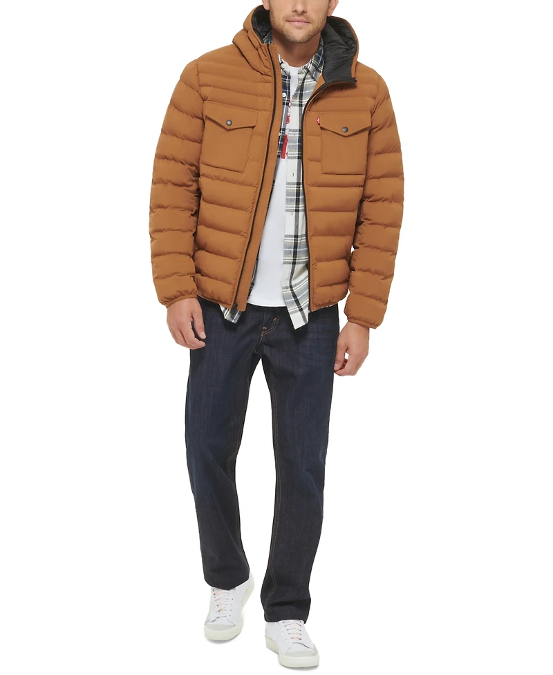 Levi's Men's Stretch Hooded Two-Pocket Quilted Jacket