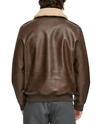 Levi's Men's Sherpa Collar Faux Leather Bomber Jacket