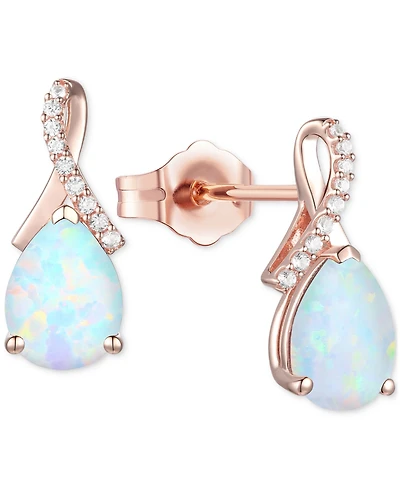 Amethyst (1-7/8 ct. t.w.) & Lab-Grown White Sapphire (1/10 Pear Swirl Stud Earrings 14k Gold-Plated Sterling Silver (Also Additional G