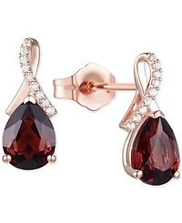 Amethyst (1-7/8 ct. t.w.) & Lab-Grown White Sapphire (1/10 Pear Swirl Stud Earrings 14k Gold-Plated Sterling Silver (Also Additional G