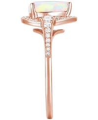 Amethyst (1-1/3 ct. t.w.) & Lab-Grown White Sapphire (1/4 Halo Ring 14k Gold-Plated Sterling Silver (Also Additional Gemstones)