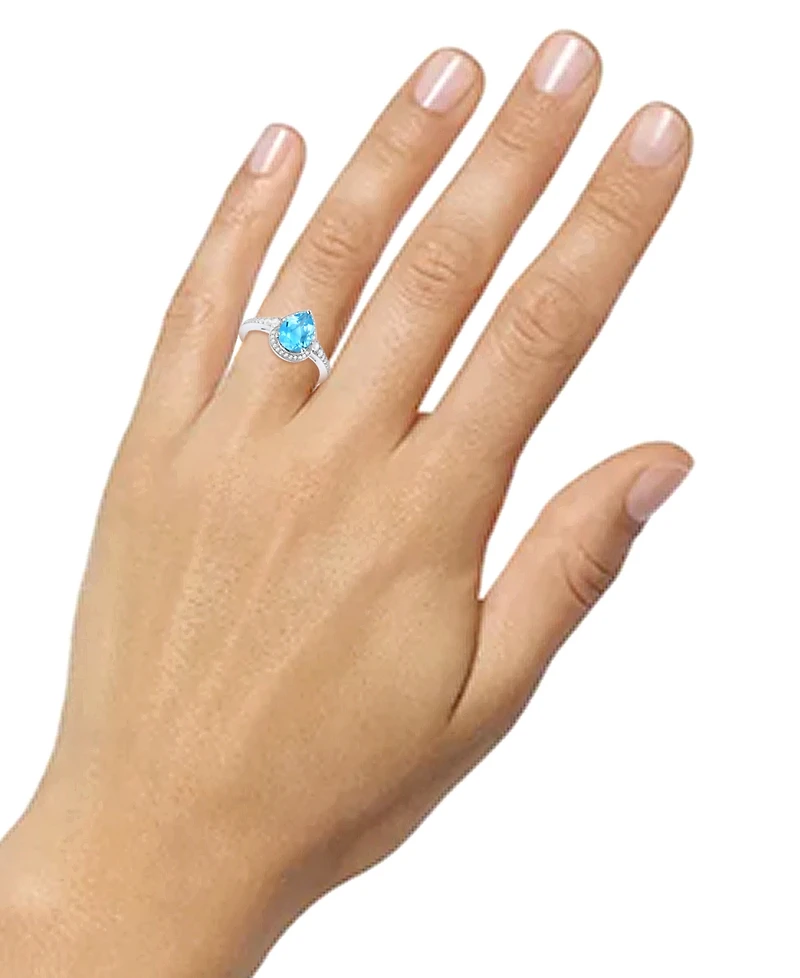 Amethyst (1-1/3 ct. t.w.) & Lab-Grown White Sapphire (1/4 Halo Ring 14k Gold-Plated Sterling Silver (Also Additional Gemstones)