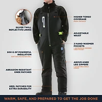 RefrigiWear Men's Extreme Softshell Bib Overalls - -60°F Comfort, Insulated, Windproof, Water-Repellent