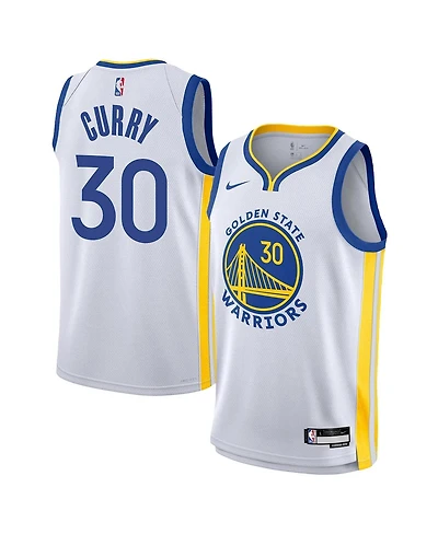 Big Boys Nike Stephen Curry White Golden State Warriors Performance Swingman Jersey - Association Edition