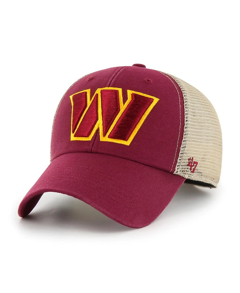 Men's '47 Brand Burgundy, Natural Washington Commanders Flagship Mvp Snapback Hat