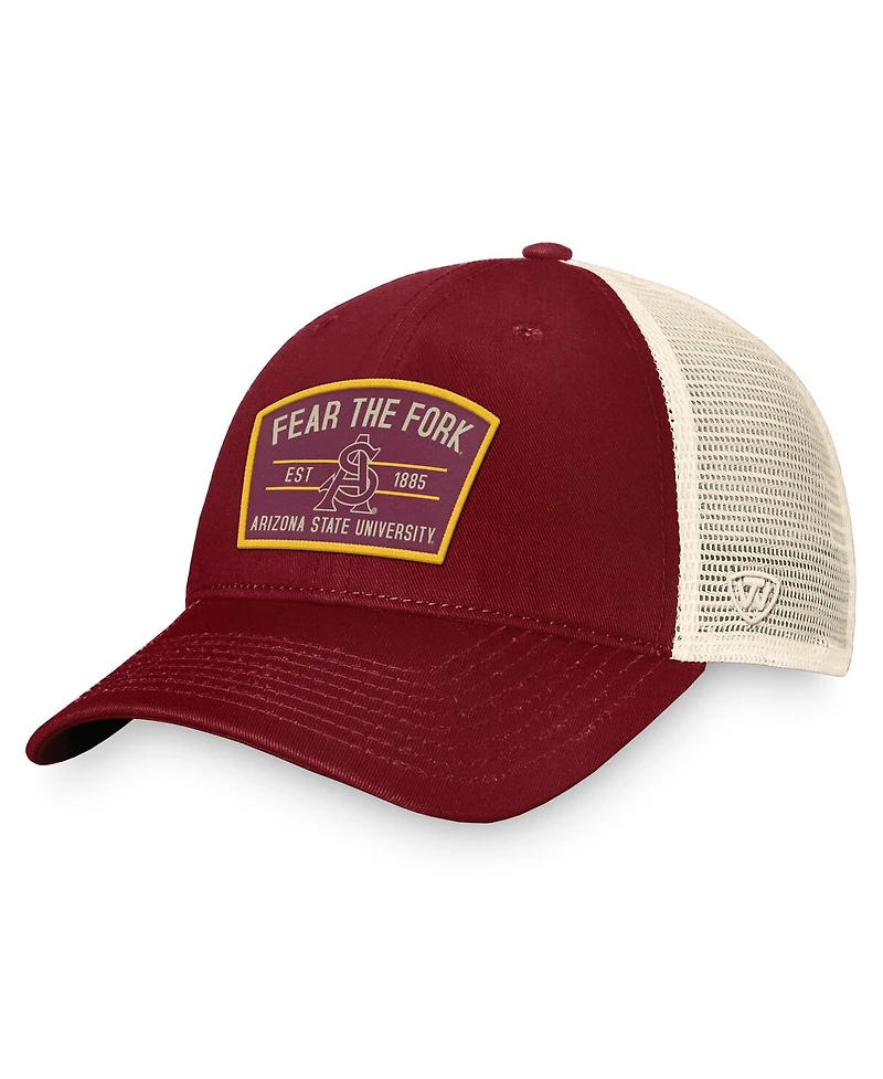 Men's Top of the World Maroon Arizona State Sun Devils Unruly Slouch Trucker Snapback Hat