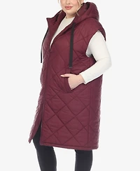 White Mark Plus Diamond Quilted Hooded Puffer Vest