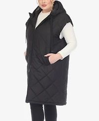 White Mark Plus Diamond Quilted Hooded Puffer Vest