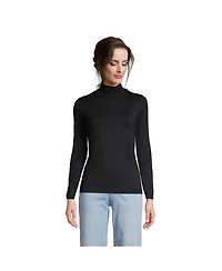 Lands' End Women's Lightweight Jersey Skimming Long Sleeve Turtleneck