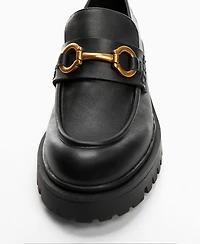 Mango Women's Track Sole Leather Moccasins