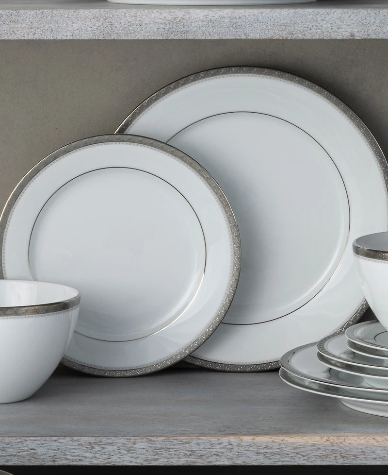 Noritake Charlotta Platinum 30-Piece Dinnerware Set, Service For 6