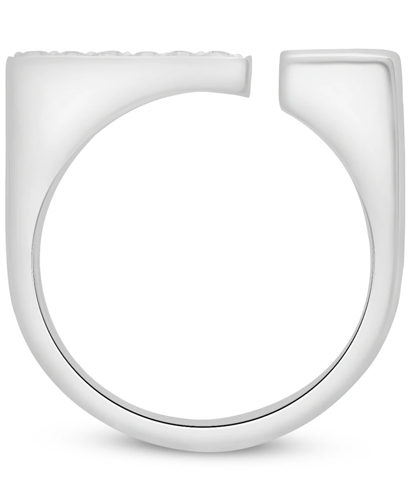 Wrapped Diamond Open Square Ring (1/6 ct. t.w.) in 10k White Gold, Created for Macy's