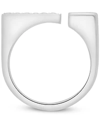 Wrapped Diamond Open Square Ring (1/6 ct. t.w.) in 10k White Gold, Created for Macy's