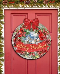 Designocracy Merry Christmas Wooden Door Decor Welcome Sign Hanging Decoration G. DeBrekht